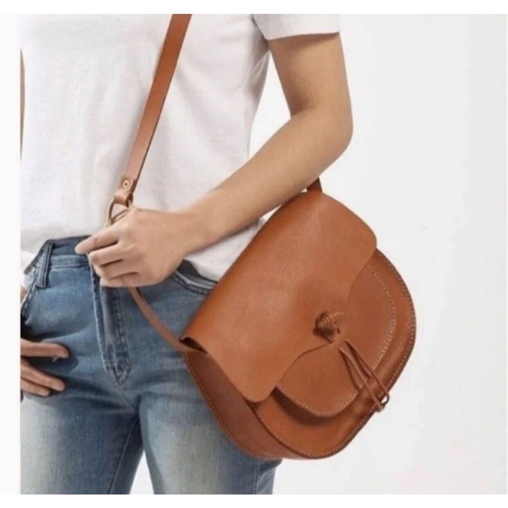 Madewell Leather Bag Crossbody Savannah Saddle Flap Front Brown EUC